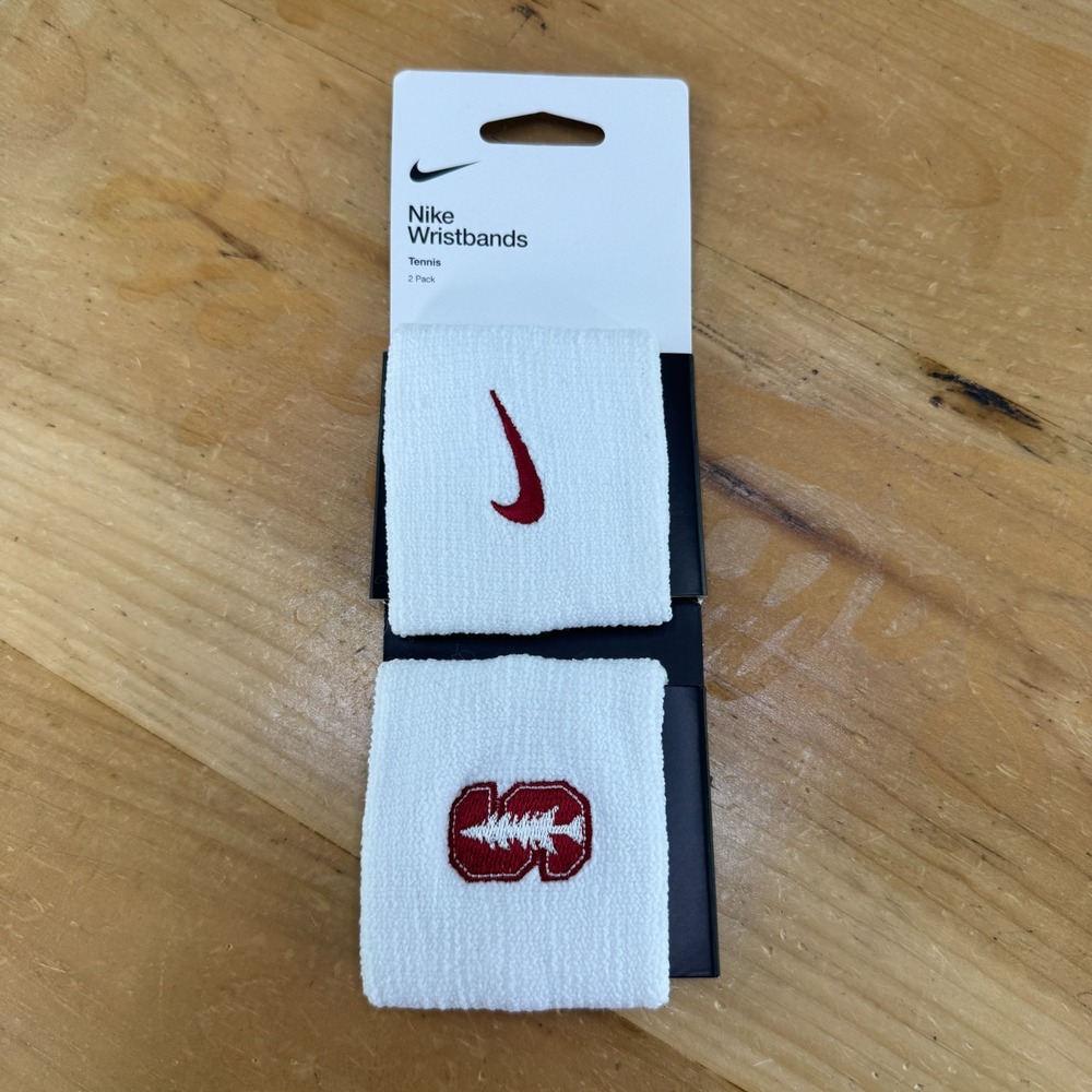 Nike Stanford Wristbands Tennis Premier 2pcs PE NCAA Adult White Red NWT
